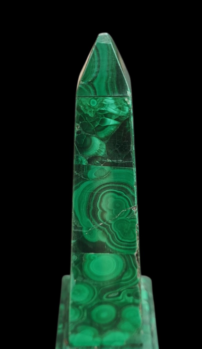 Coppia di obelischi in malachite.XIX secolo.-photo-1