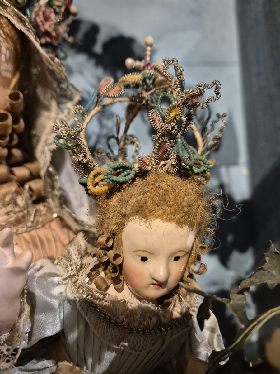 Scultura madonna con bambino in cartapesta.Toscana,inizio XIX secolo.-photo-3