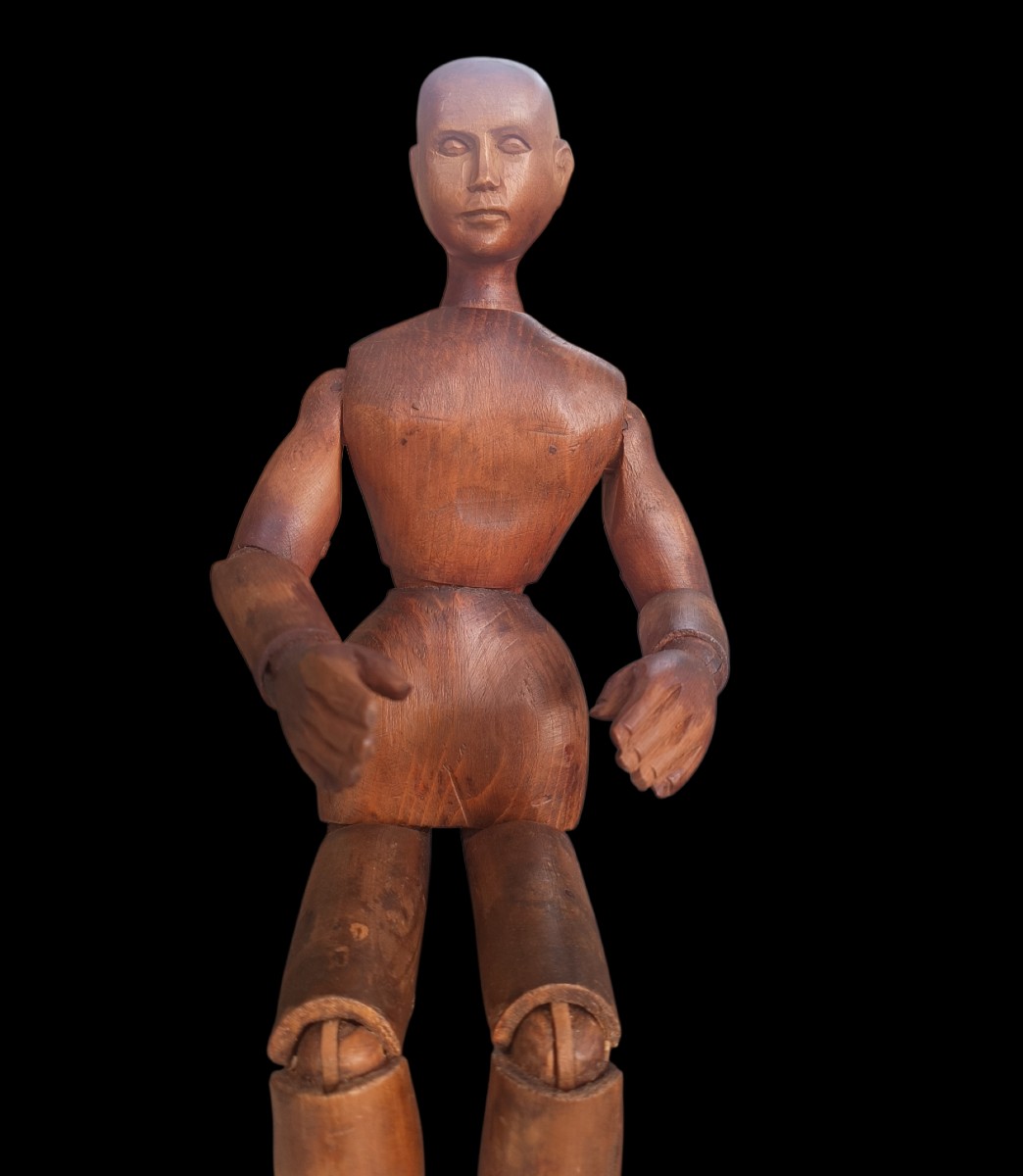 Manichino da pittore in legno.XIX secolo.-photo-3