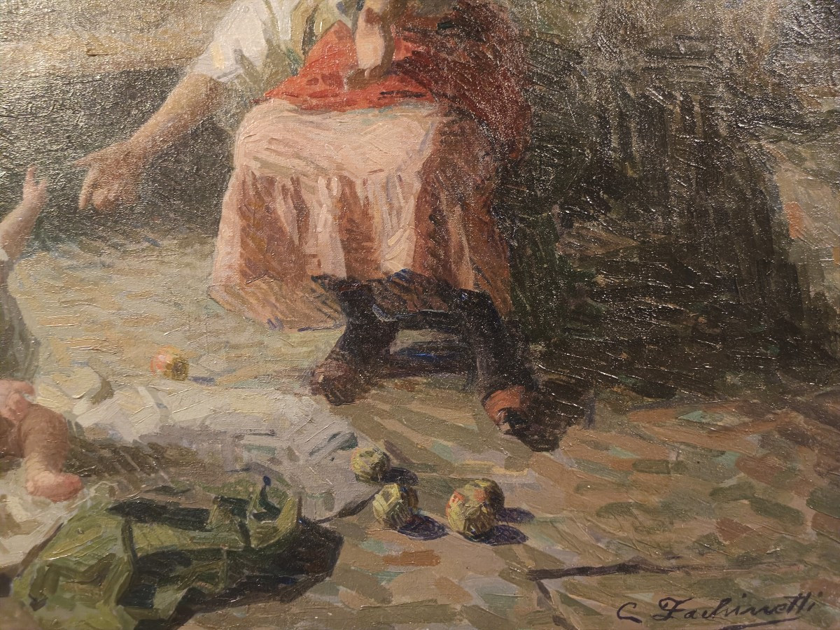 Carlo Facchinetti(1870-1935 Firenze).Dipinto ad Olio su tela.-photo-3