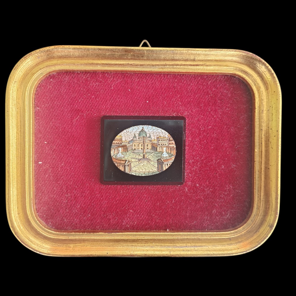 Placca in micromosaico raffigurante Piazza San Pietro.Roma,XIX secolo.