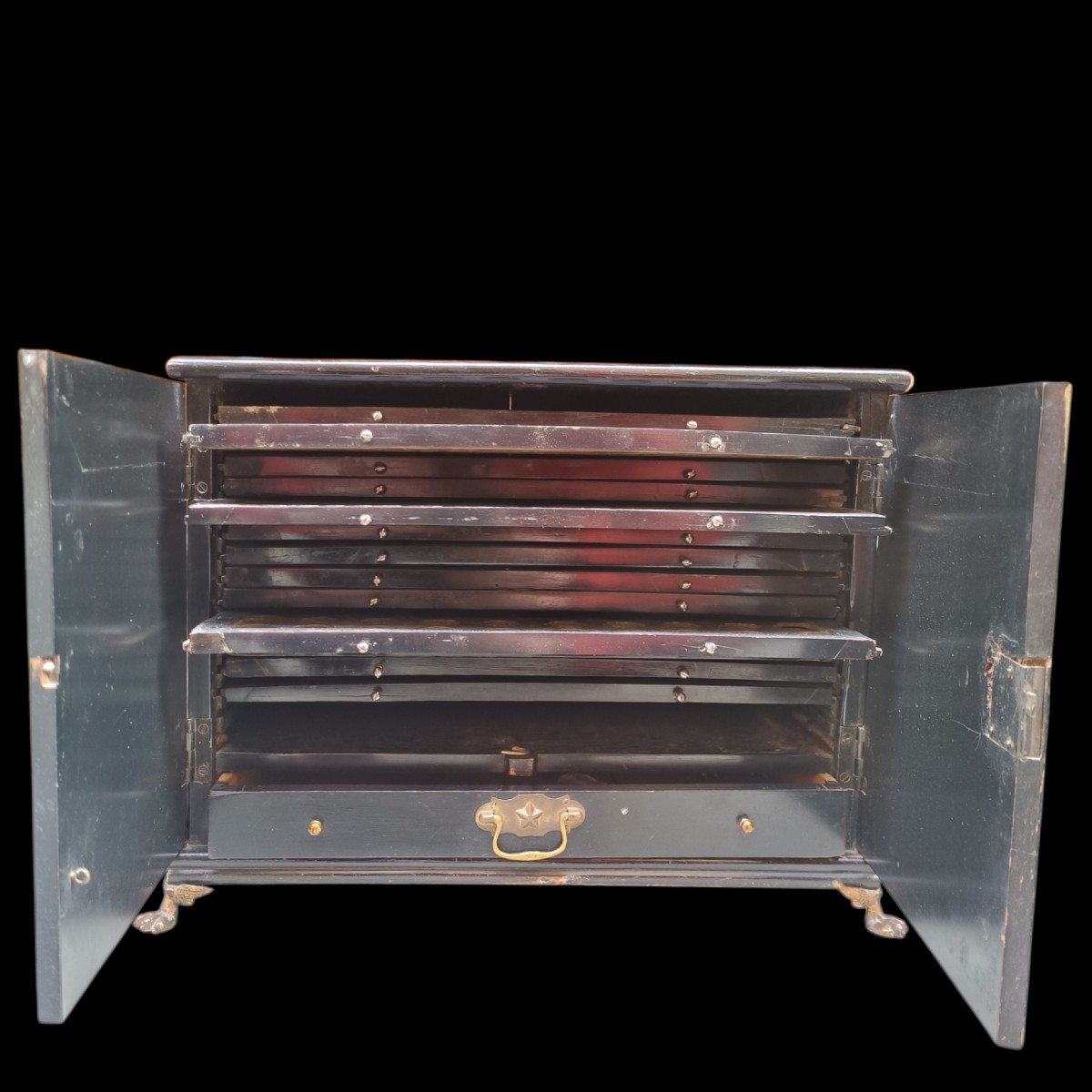 Monetiere in legno ebanizzato.Inizio XIX-photo-2