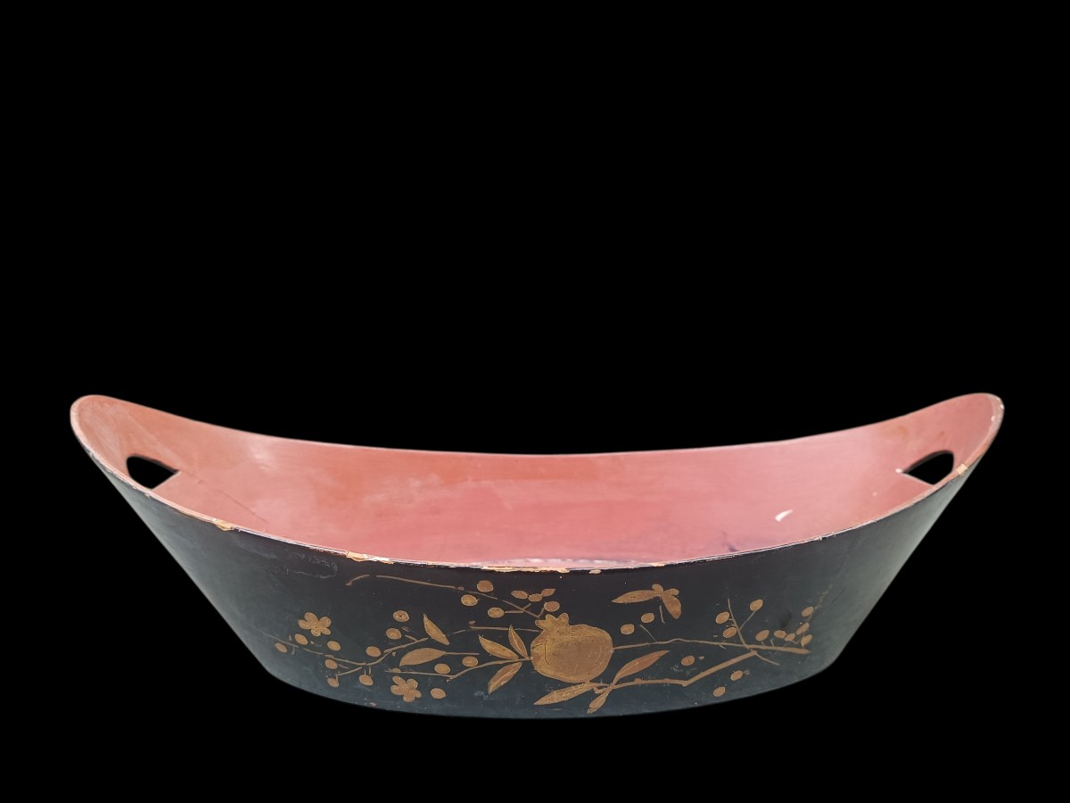 Coppia di cachepot in legno laccato.Francia,XIX secolo.-photo-3