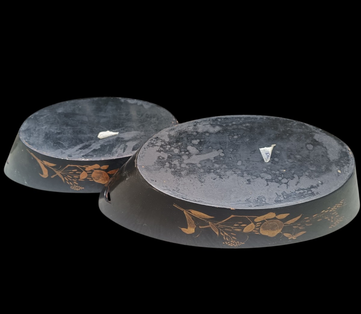 Coppia di cachepot in legno laccato.Francia,XIX secolo.-photo-4