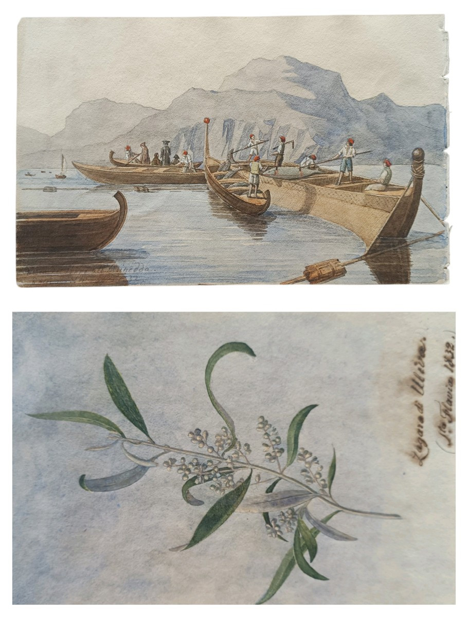 Acquarello su carta Grand Tour.Sud Italia,1832.