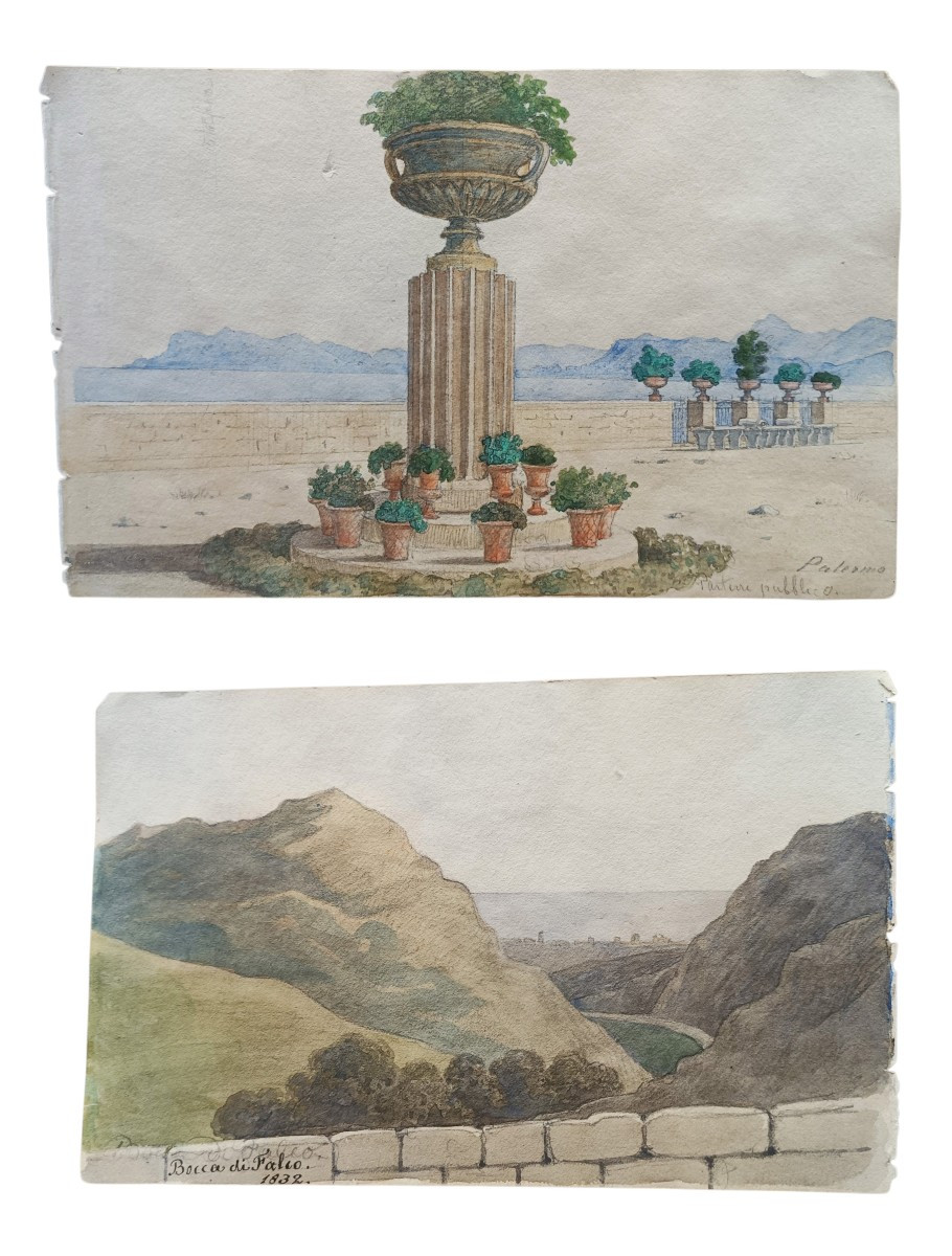 Acquarello su carta Grand Tour.Palermo,1832.
