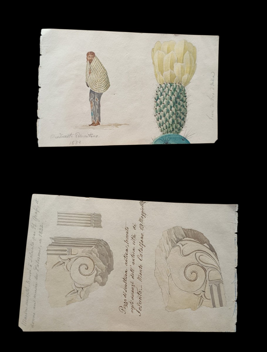 Acquerello su carta Grand Tour.Palermo,1832.