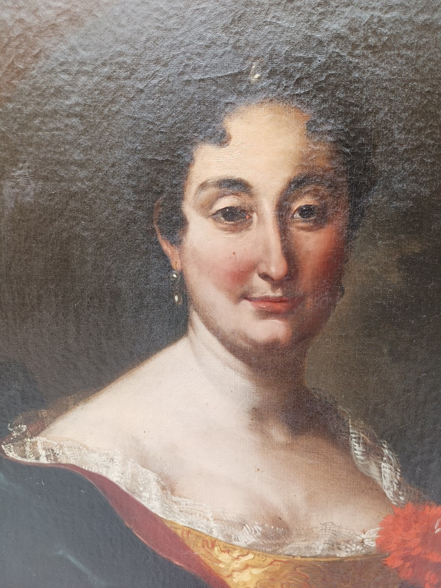 Ritratto ad olio su tela.Ambito di Sebastiano Ceccarini(Fano 1703-1783).-photo-3