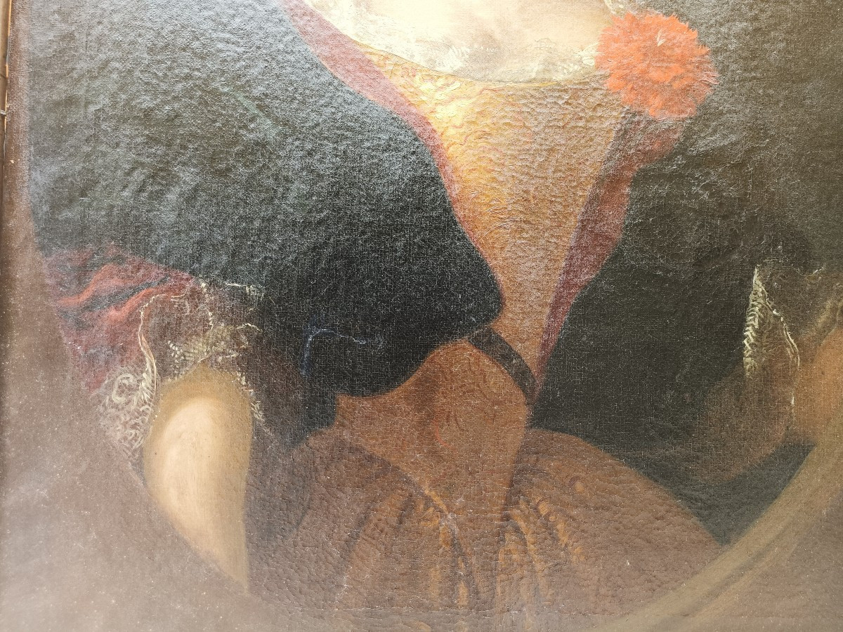 Ritratto ad olio su tela.Ambito di Sebastiano Ceccarini(Fano 1703-1783).-photo-1