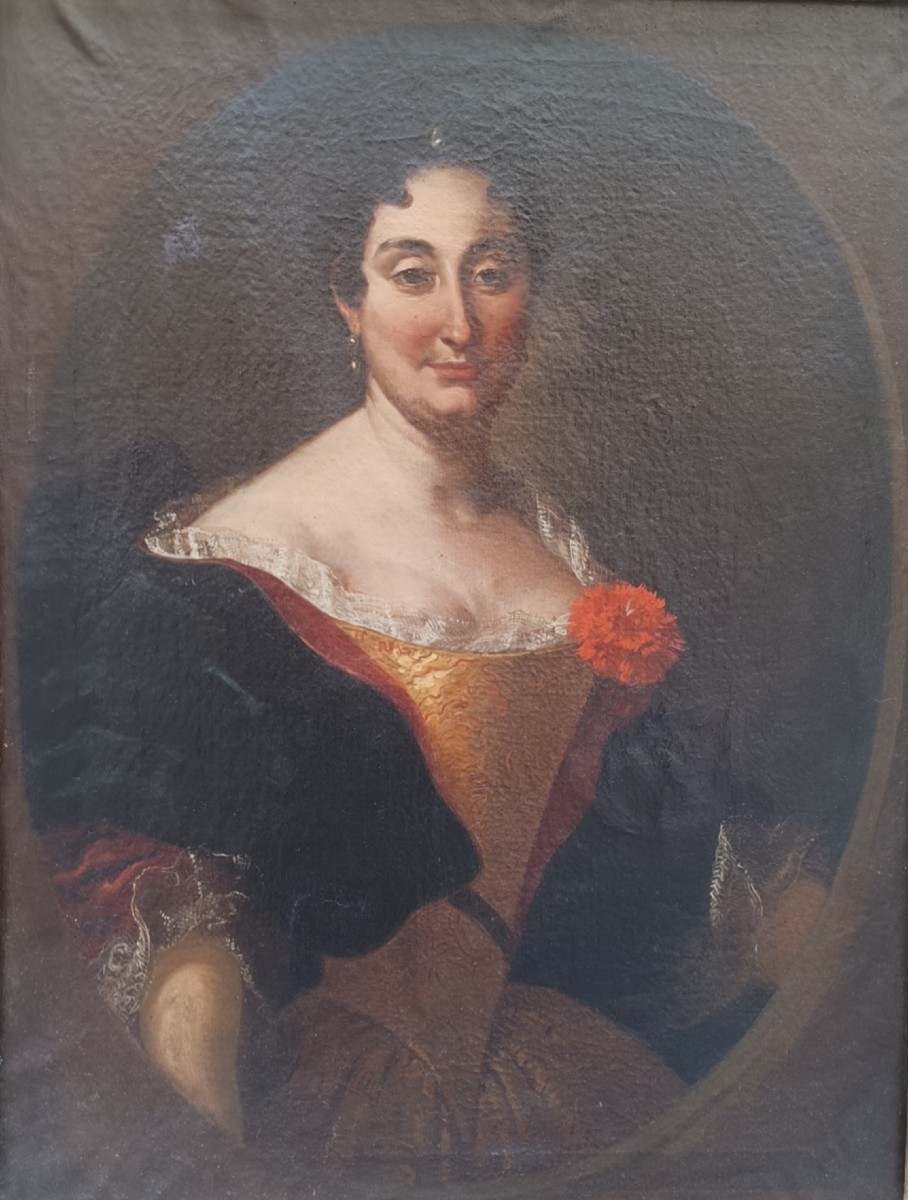 Ritratto ad olio su tela.Ambito di Sebastiano Ceccarini(Fano 1703-1783).