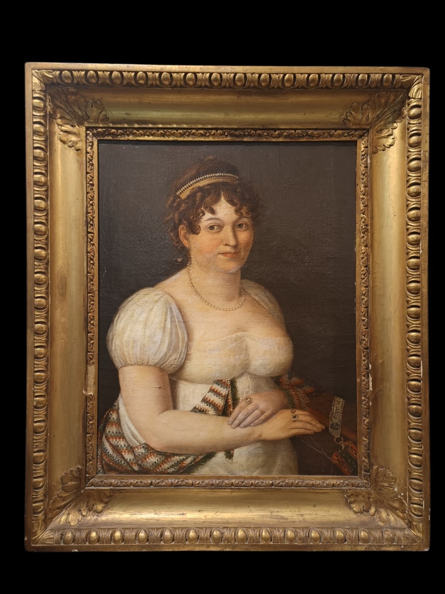 Ritratto Nobildonna ad olio su tela. Toscana,inizio XIX secolo. 