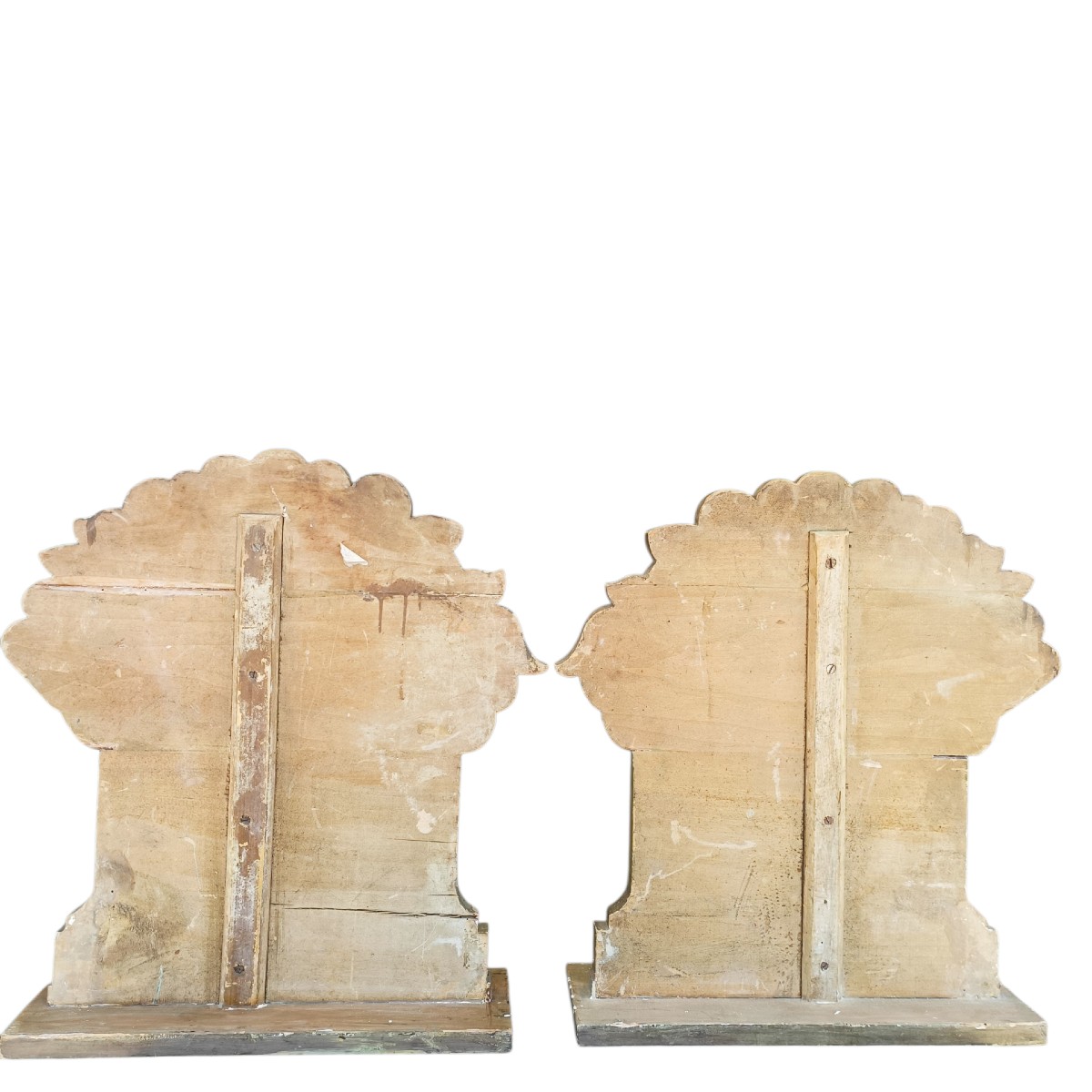 Coppia di sagome in legno dipinto.Italia,fine XIX secolo.-photo-2