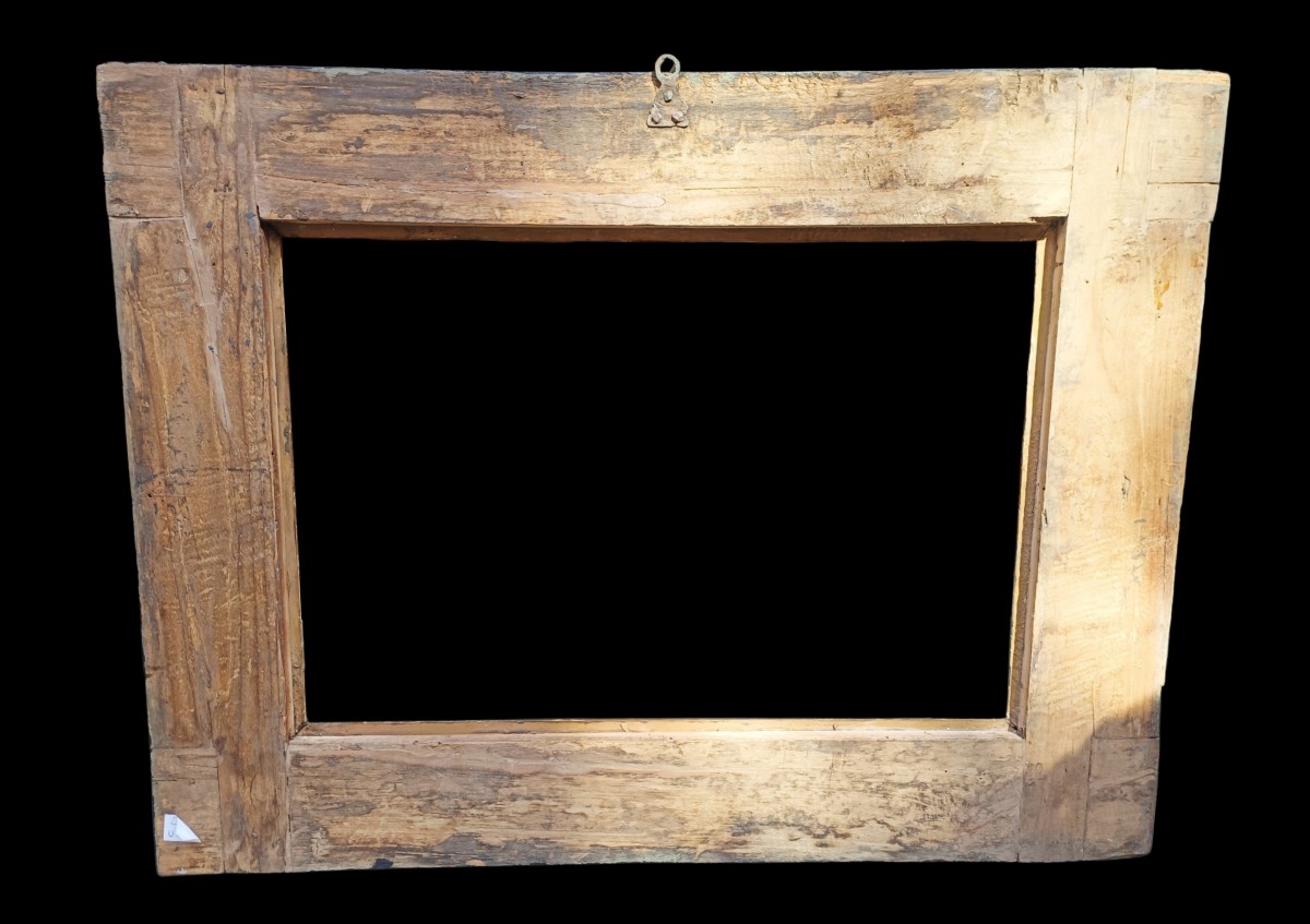 Cornice in legno laccato nero e dorato.Toscana,XVII secolo.-photo-3