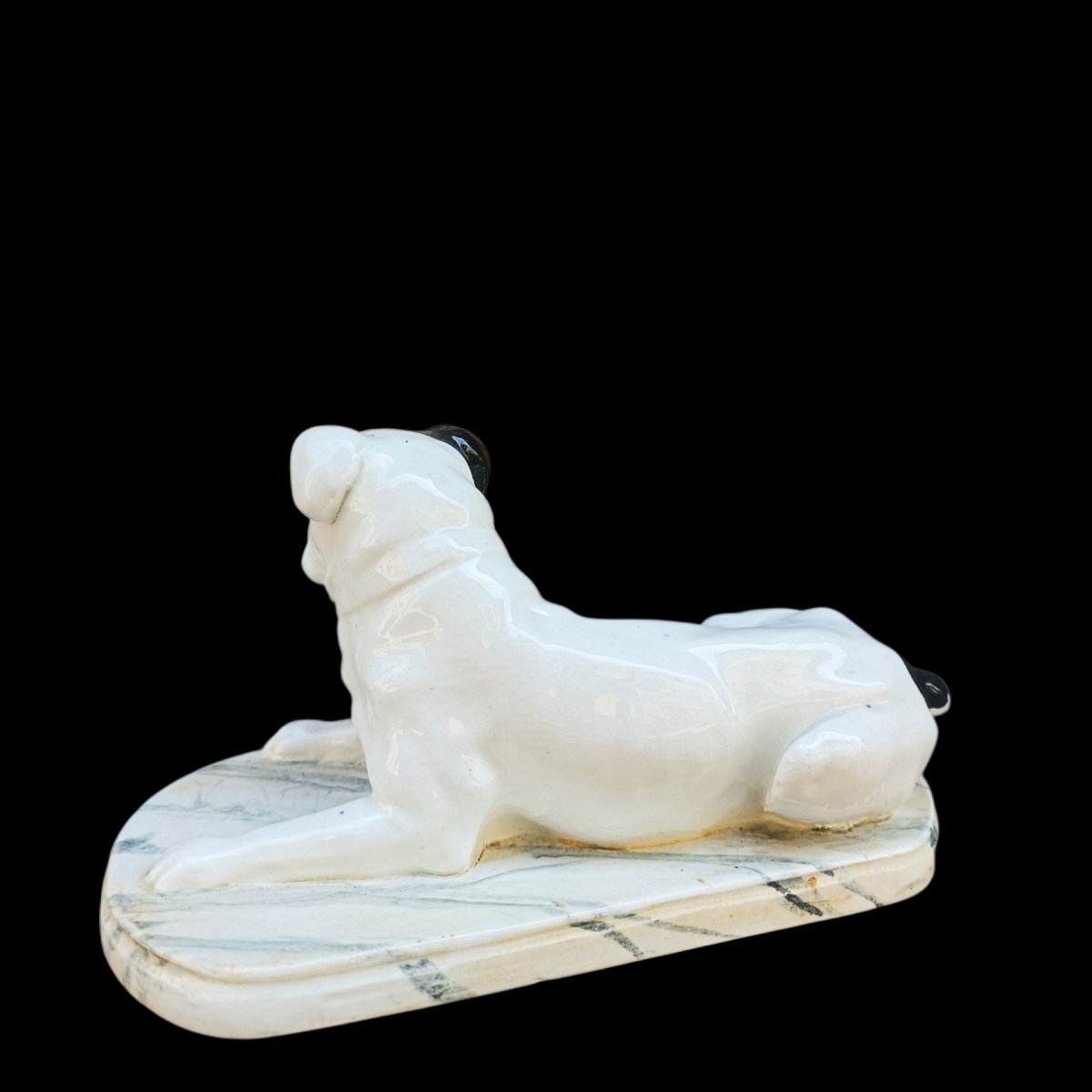Scultura in ceramica di un bulldog.Inizio XX secolo.-photo-3
