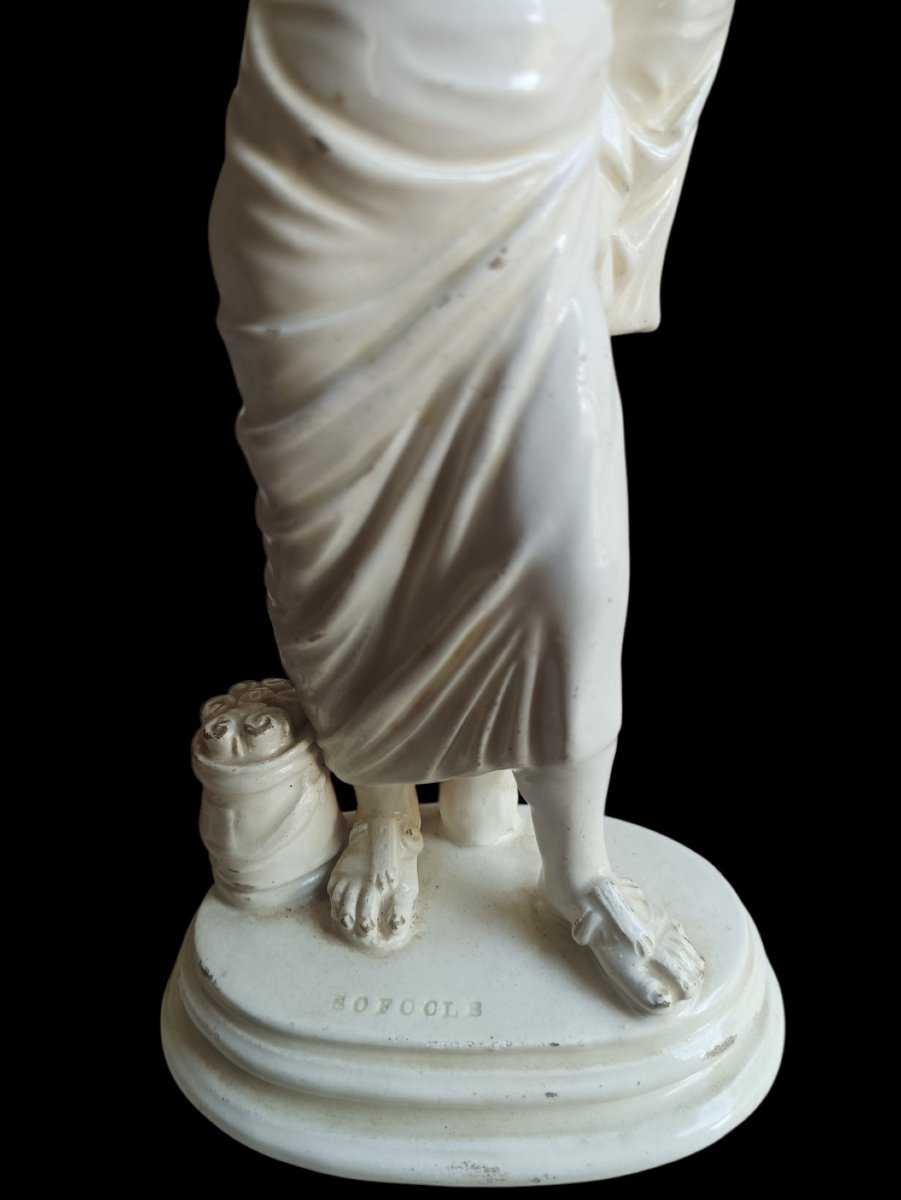 Scultura di Sofocle in terraglia.Napoli,inizio XIX secolo.-photo-2