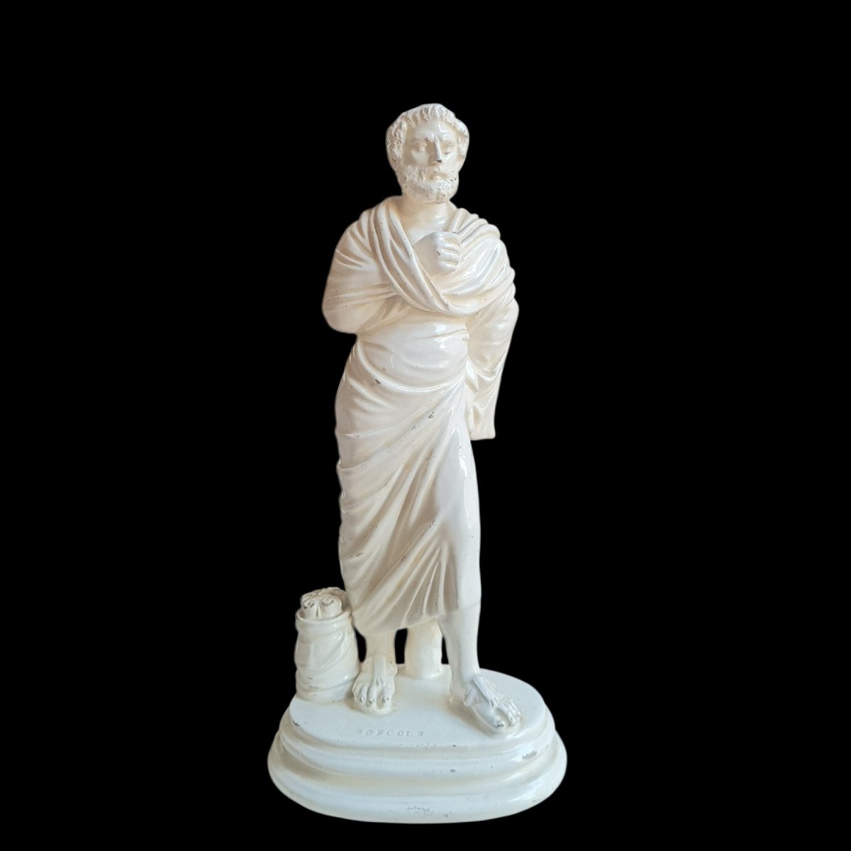Scultura di Sofocle in terraglia.Napoli,inizio XIX secolo.