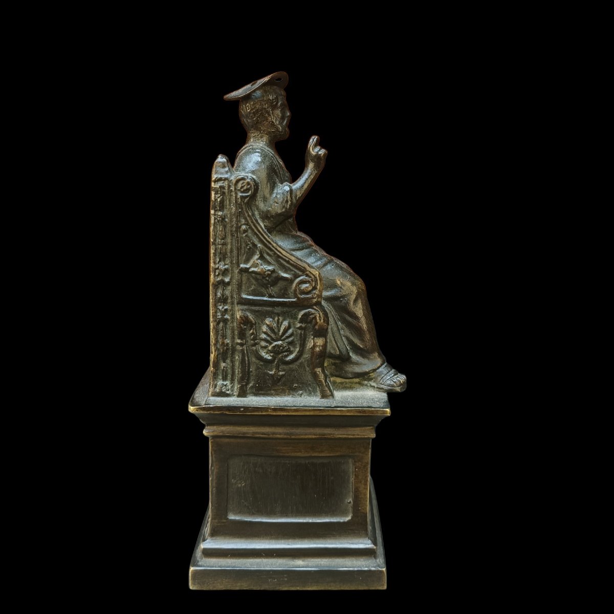 Scultura in bronzo raffigurante San Pietro.Italia,XIX secolo.-photo-3