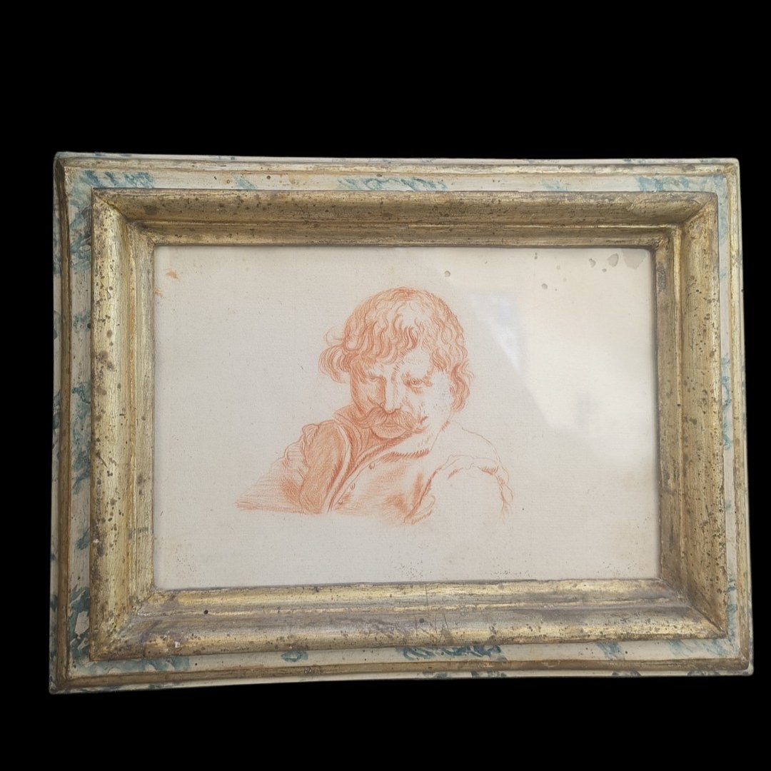 Coppia di disegni del XIX secolo con cornici del XVIII secolo.-photo-3