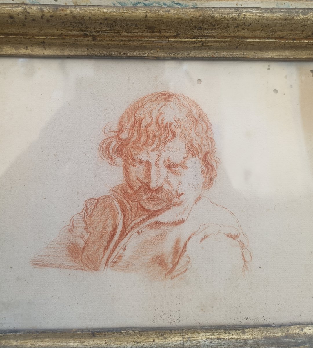 Coppia di disegni del XIX secolo con cornici del XVIII secolo.-photo-4