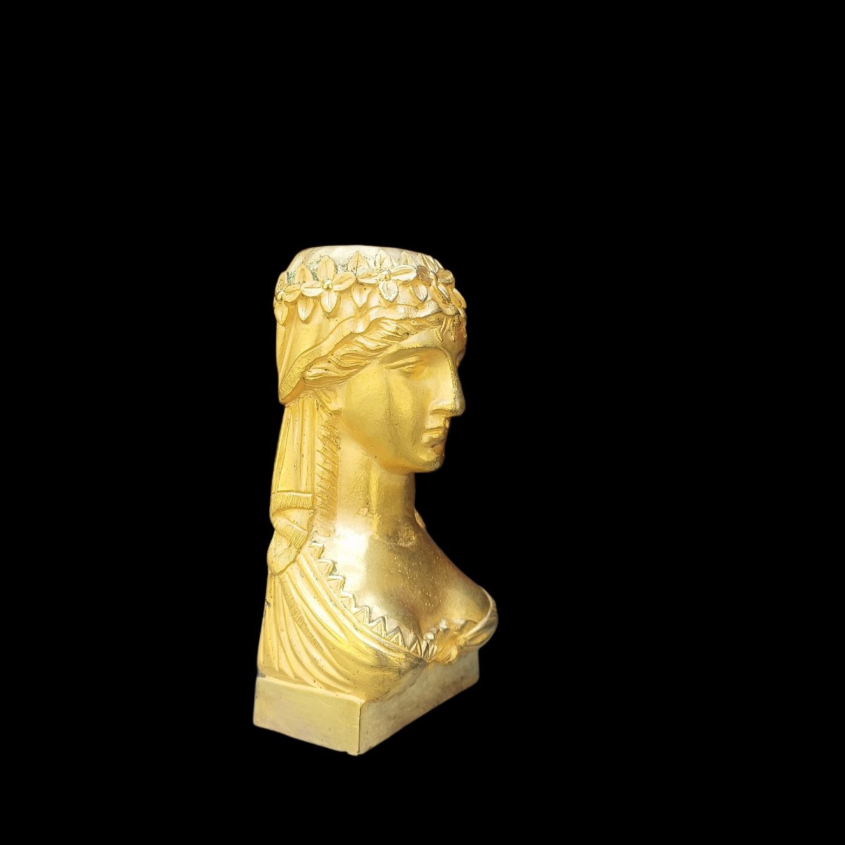 Elemento decorativo in bronzo dorato.Francia,inio XIX secolo.-photo-2