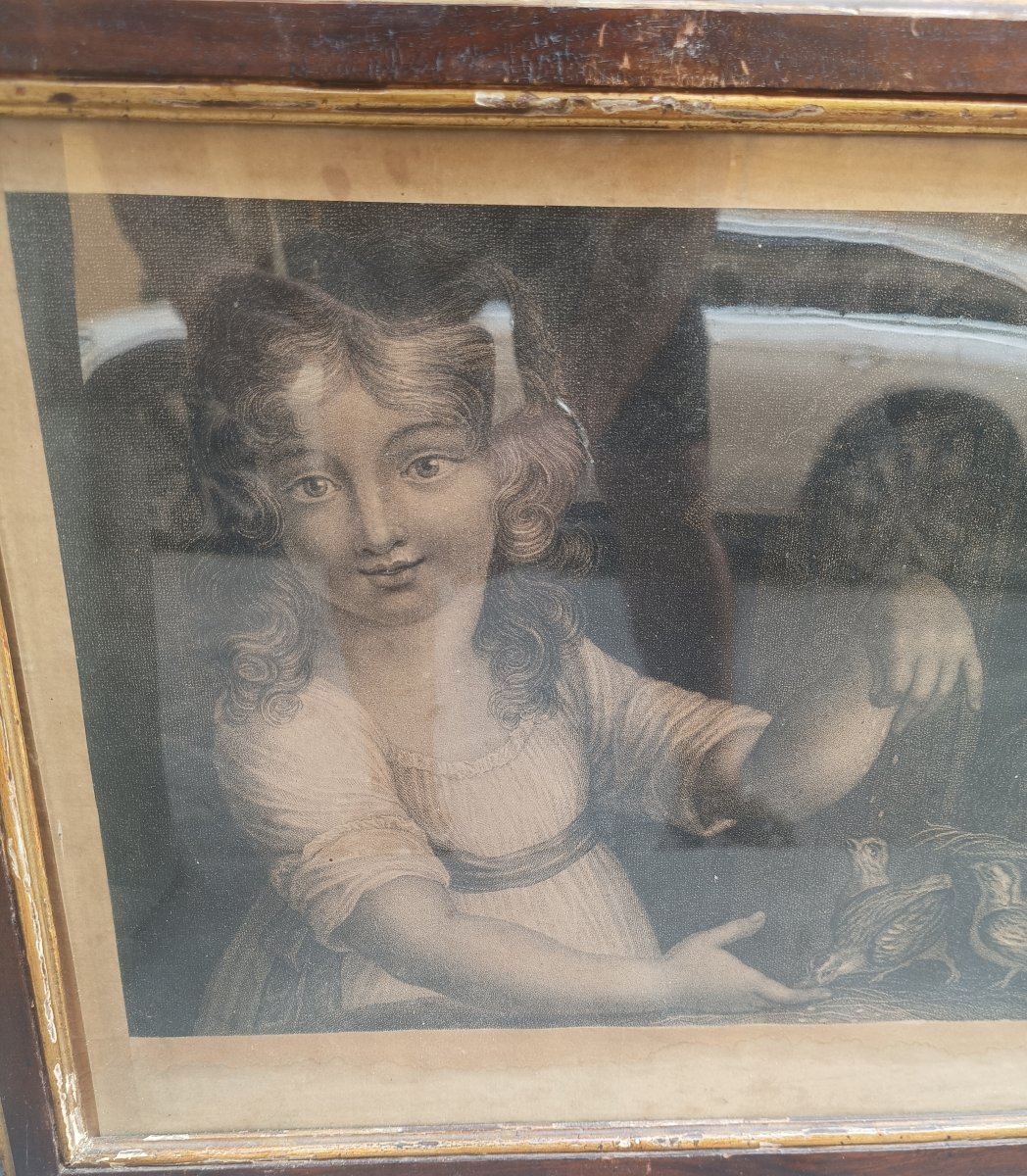 Serie di quattro incisioni raffiguranti bambine.Alessandro Zaffonato,inizio XIX secolo.-photo-4