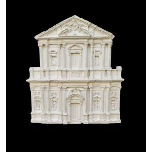 Modello in gesso della facciata di una Basilica Romana.Italia,fine XIX secolo