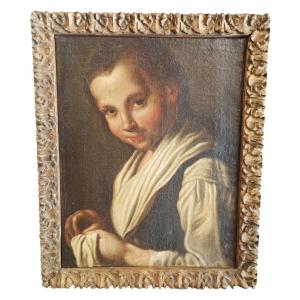 Dipinto raffigurante bambina. Felice Boscaratti(1721-1807).