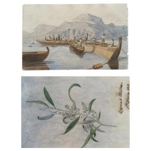 Acquarello su carta Grand Tour.Sud Italia,1832.