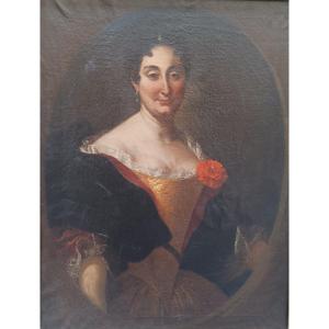 Ritratto ad olio su tela.Ambito di Sebastiano Ceccarini(Fano 1703-1783).