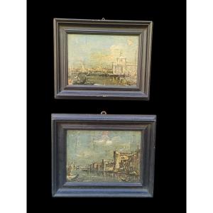 Coppia di oli su tela raffiguranti Venezia.Italia,inizio XX secolo.