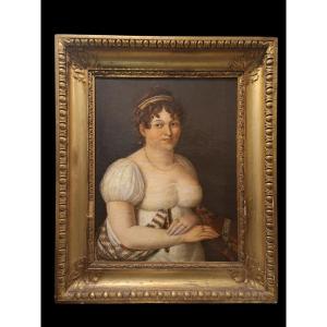Ritratto Nobildonna ad olio su tela. Toscana,inizio XIX secolo.