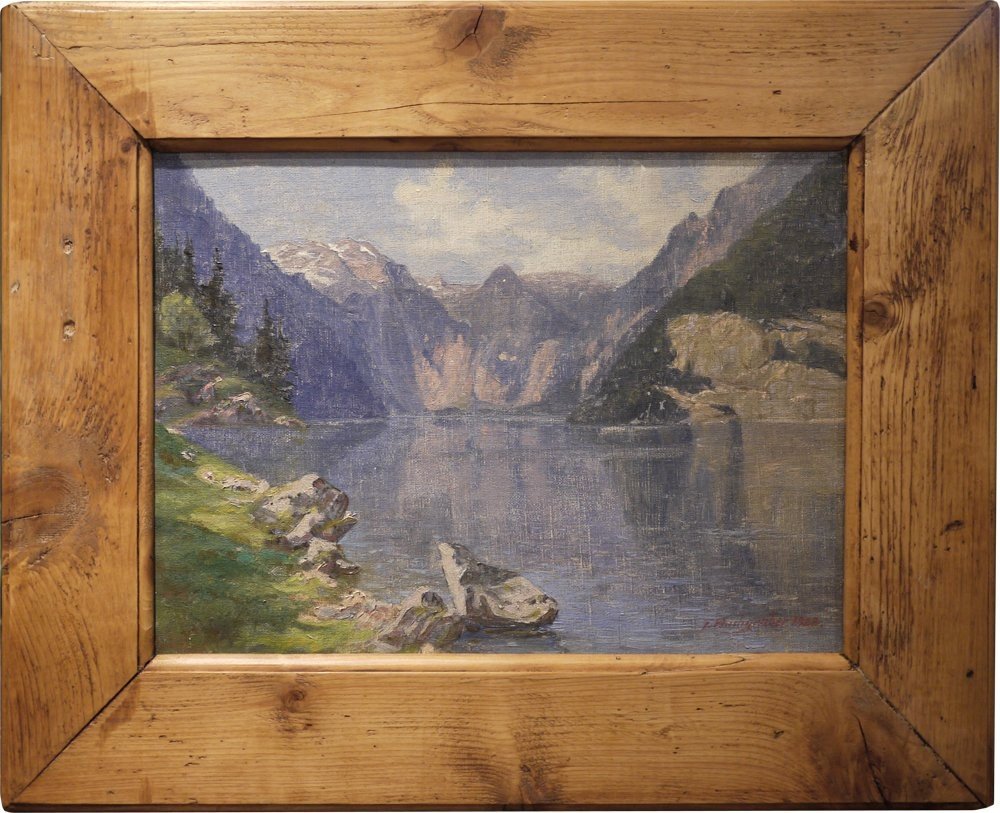 Dipinto lago alpino – Königssee – T.Rashgerber - 1928