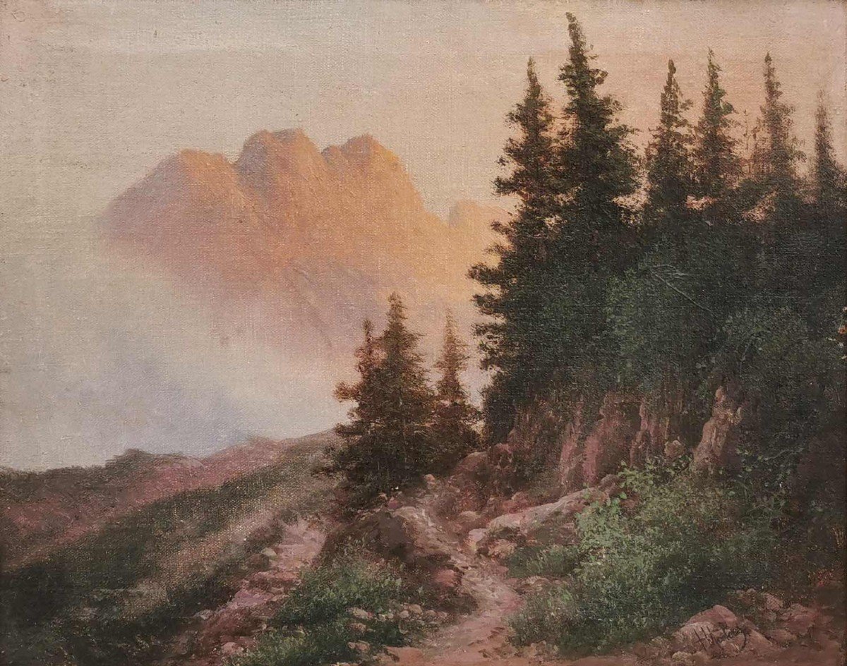 Veduta Alpina – Henry Marko (Firenze, 1855 – Lavagna, 1921)  -photo-7