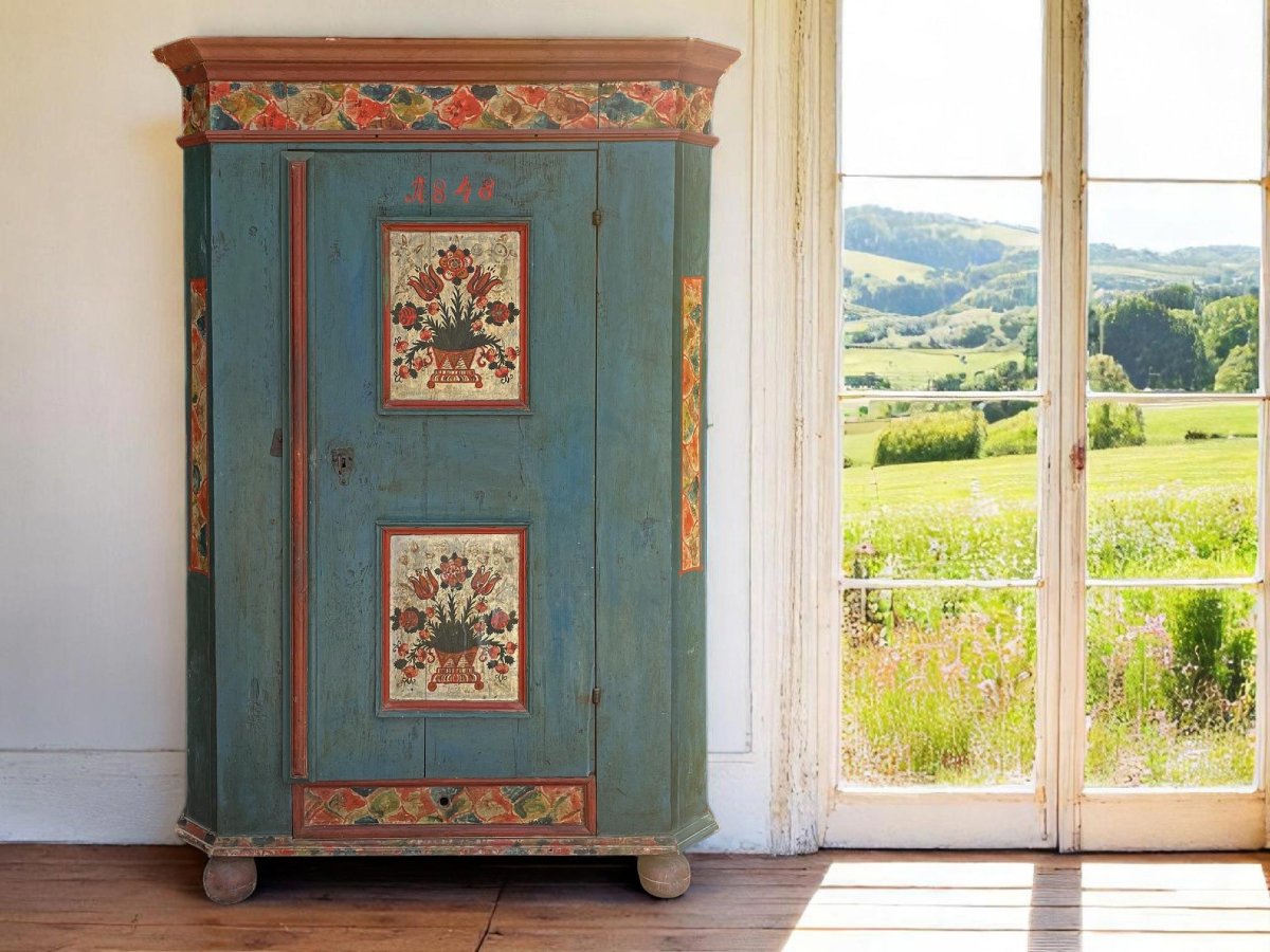 Armadio Tirolese Azzurro, 1750 circa -photo-3