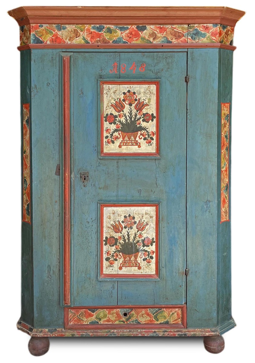 Armadio Tirolese Azzurro, 1750 circa 