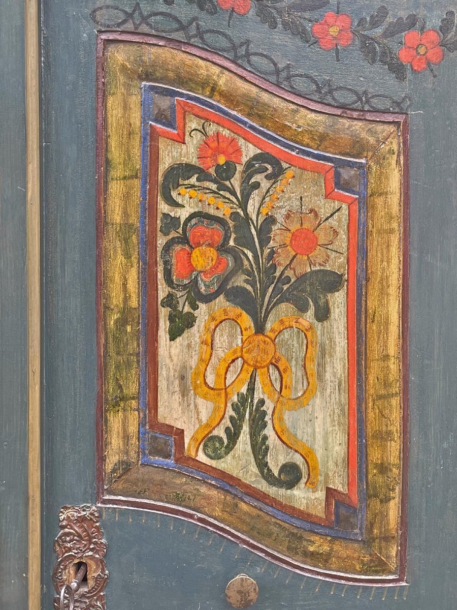 Armadio Tirolese Dipinto con Motivi Floreali – 1829-photo-8