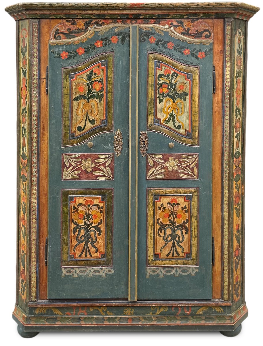 Armadio Tirolese Dipinto con Motivi Floreali – 1829