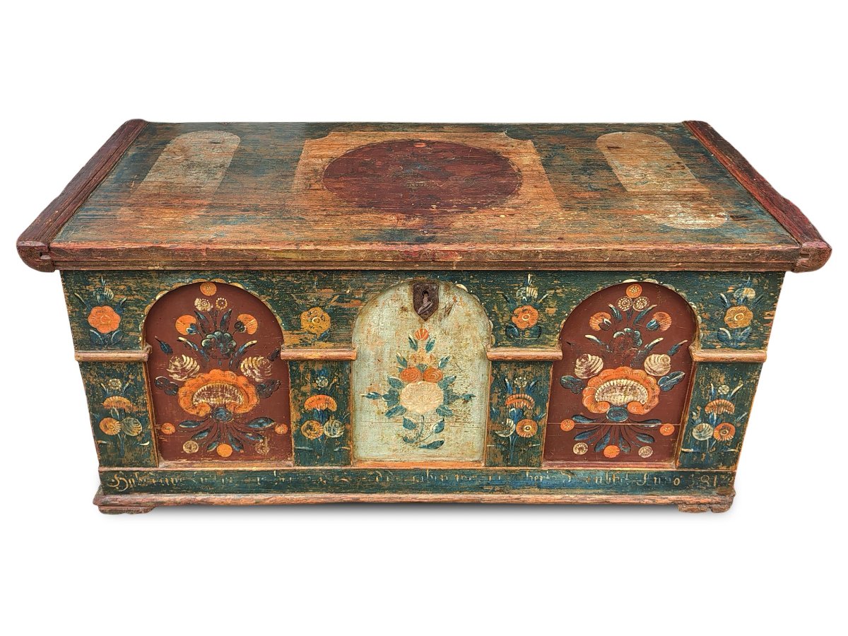Cassapanca tirolese datata 1814 -photo-1
