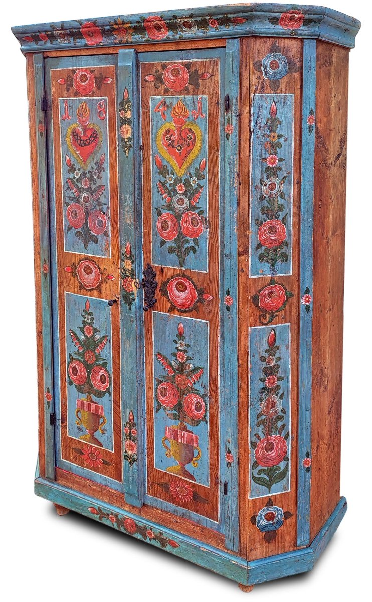 Armadio Dipinto Azzurro datato 1841 -photo-2