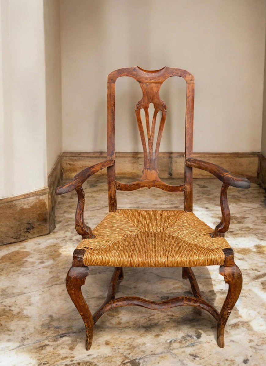 Poltrona veneta in noce Luigi XV -photo-7
