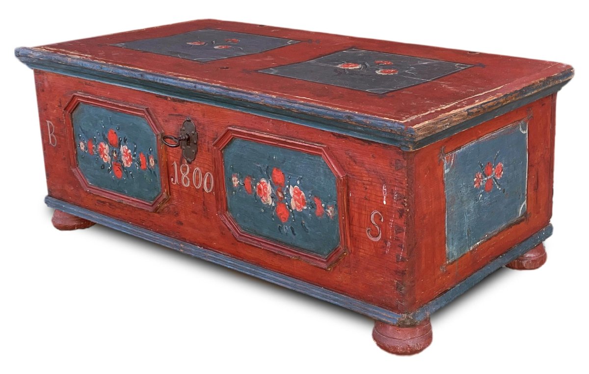 Cassapanca Dipinta datata 1800-photo-2