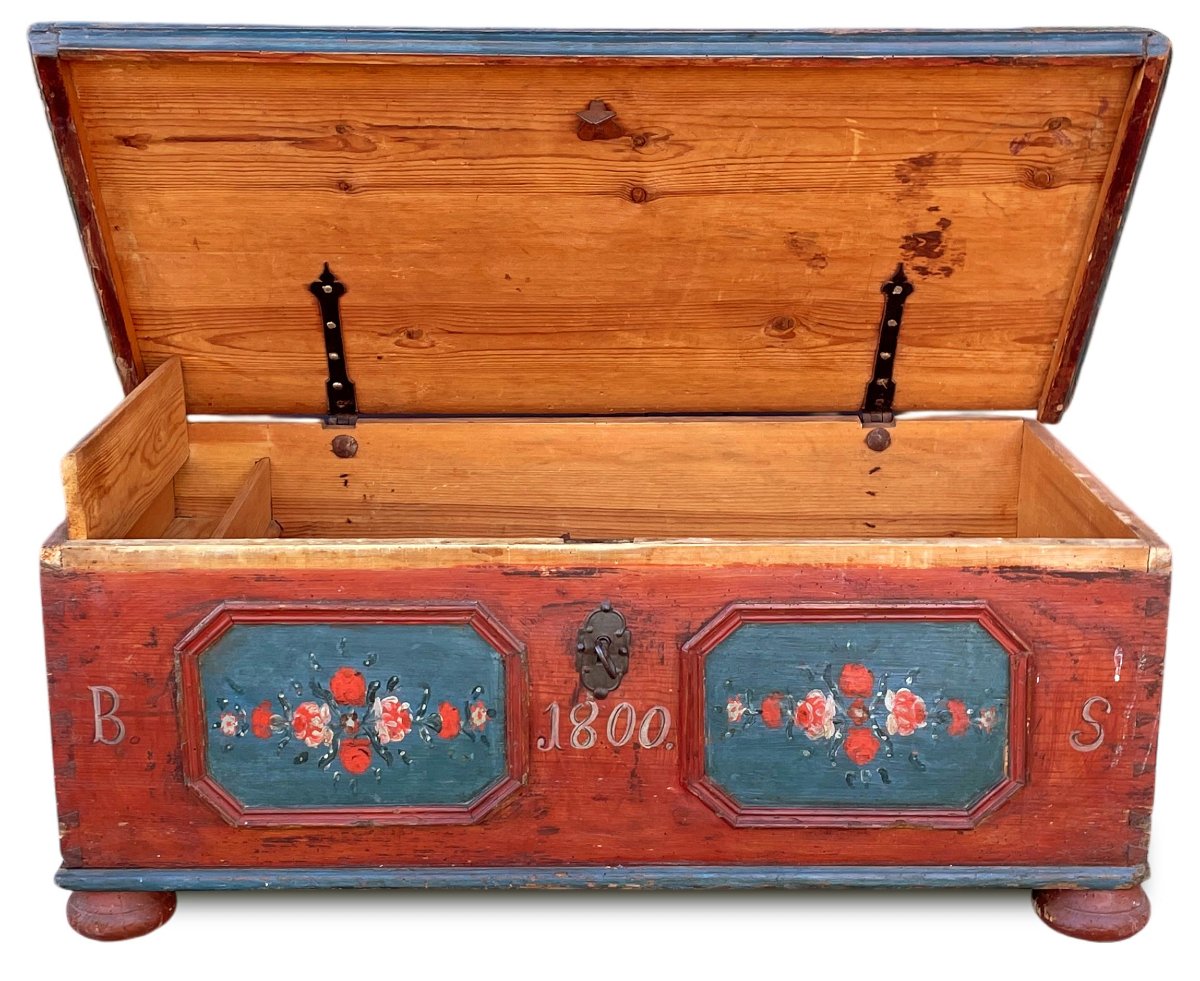 Cassapanca Dipinta datata 1800-photo-2