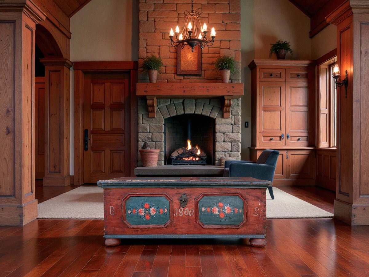 Cassapanca Dipinta datata 1800-photo-4