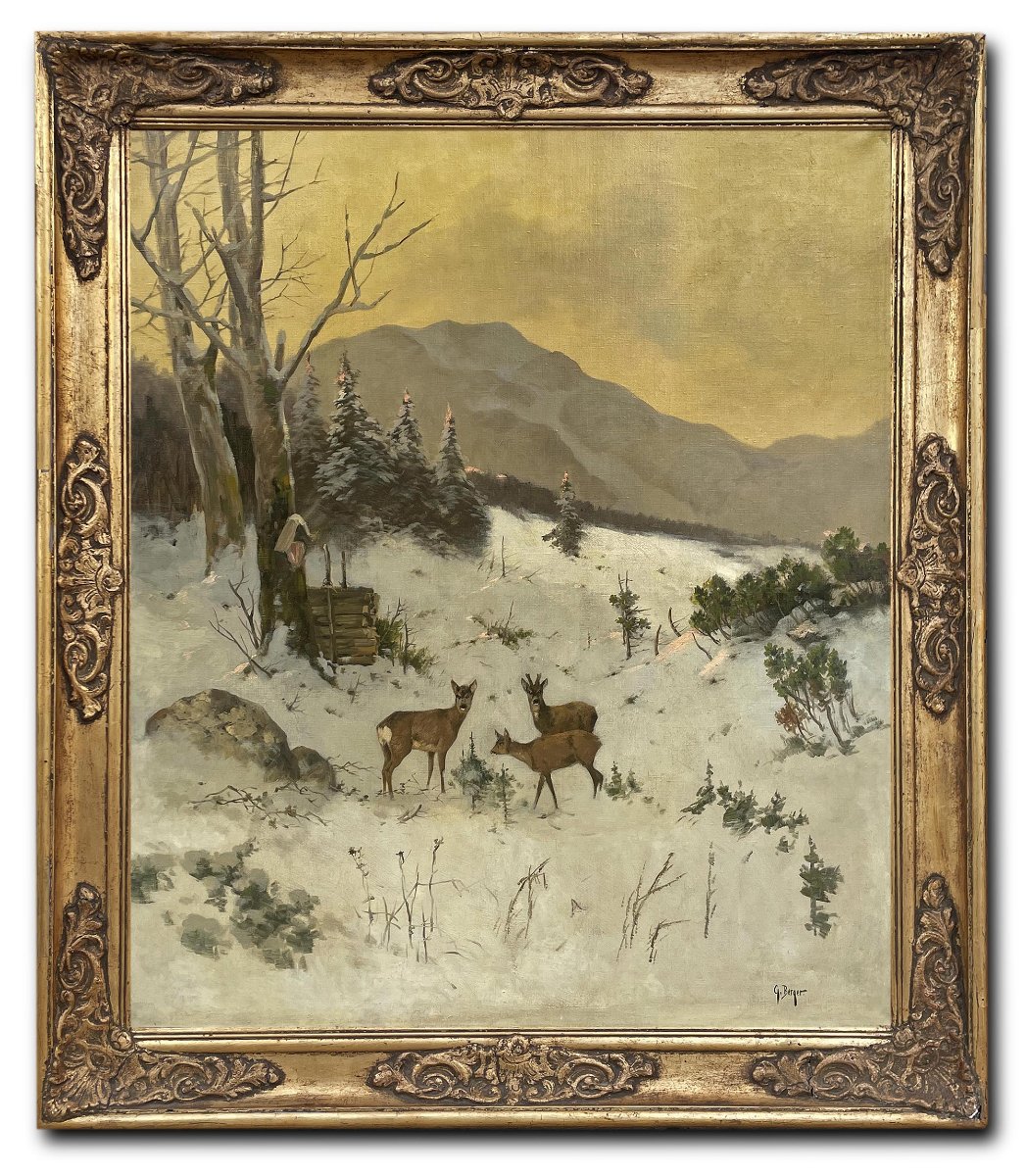 Paesaggio Innevato con Caprioli, Georg Maria Berger -photo-2