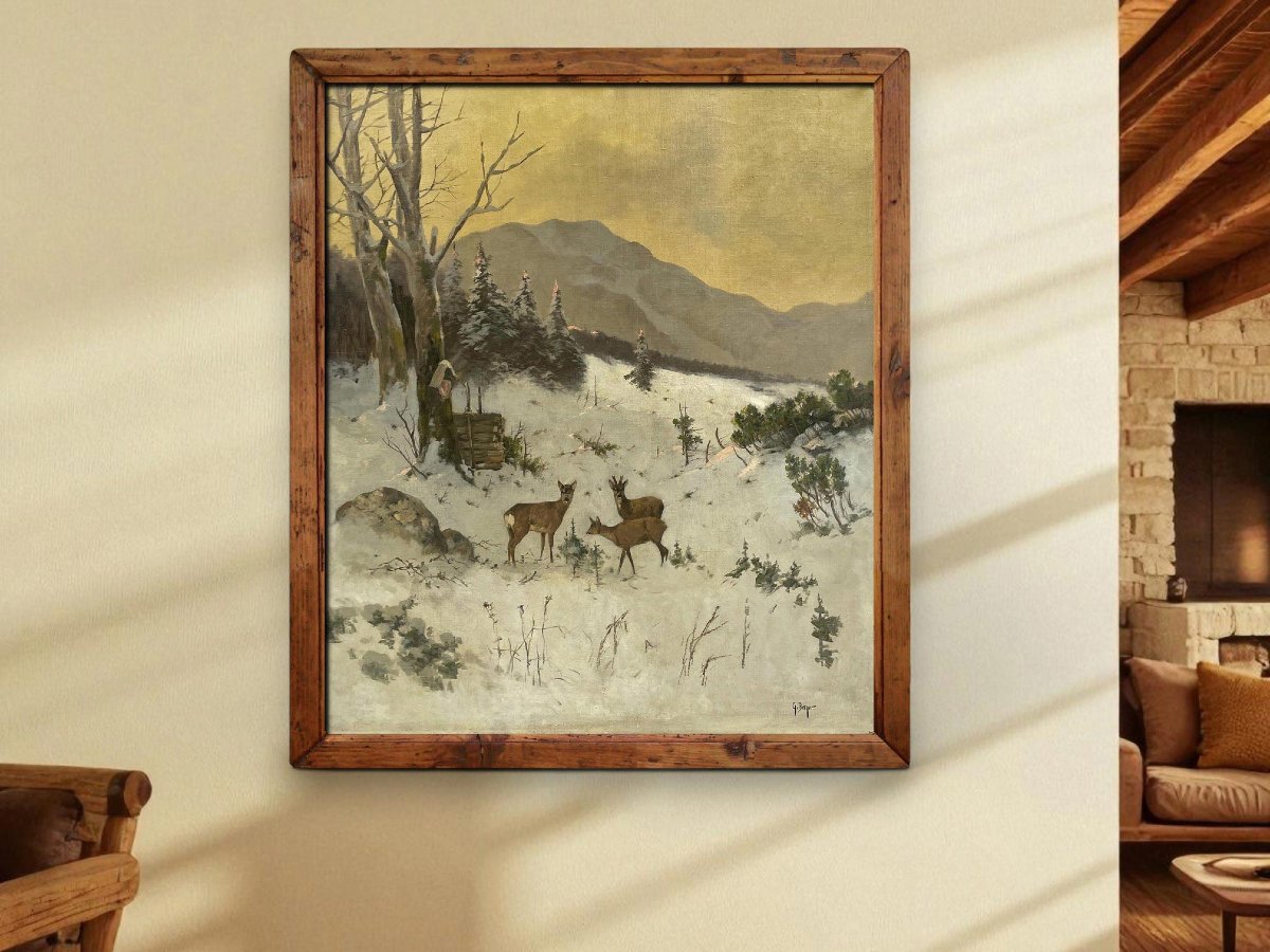 Paesaggio Innevato con Caprioli, Georg Maria Berger -photo-4