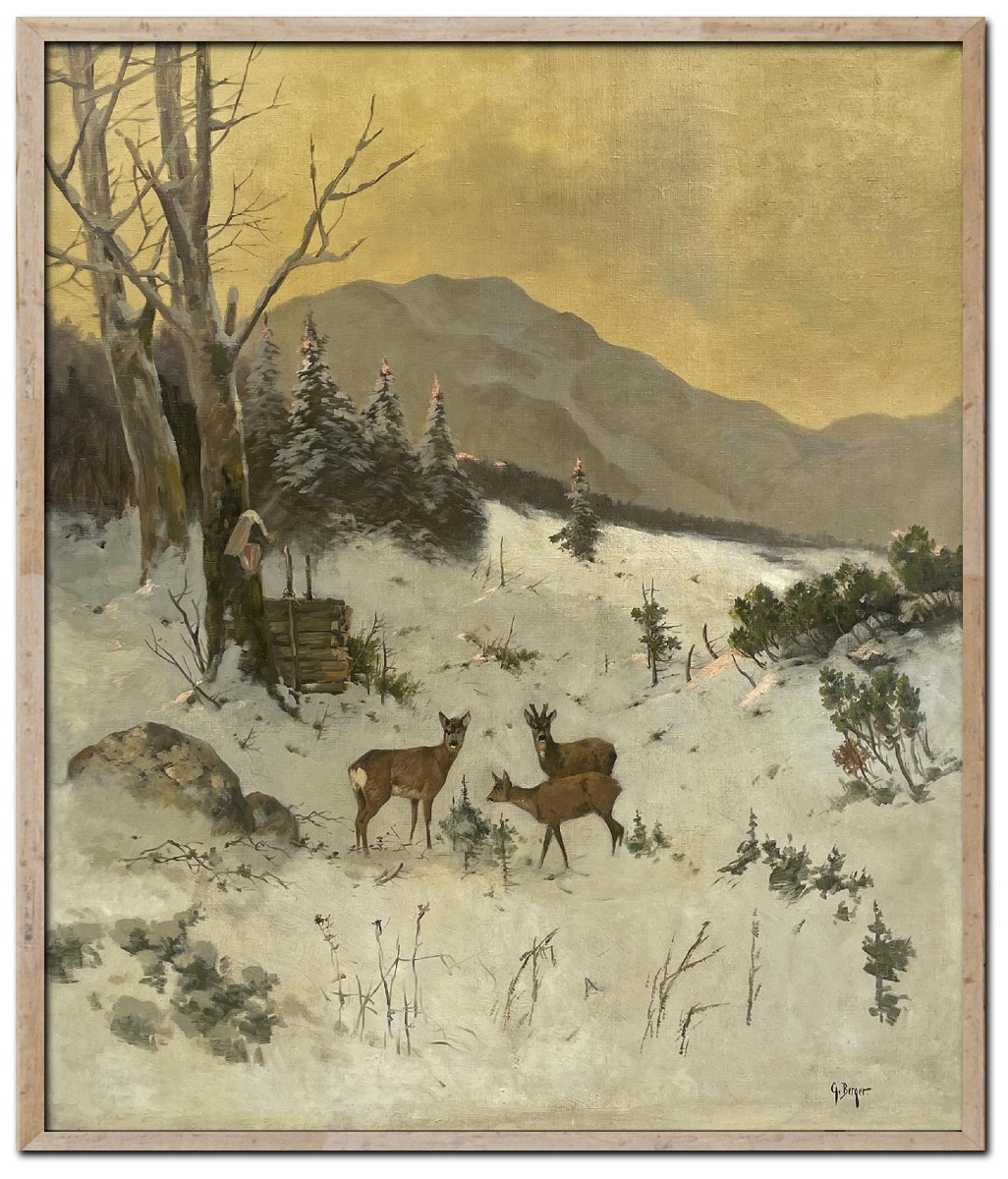 Paesaggio Innevato con Caprioli, Georg Maria Berger 