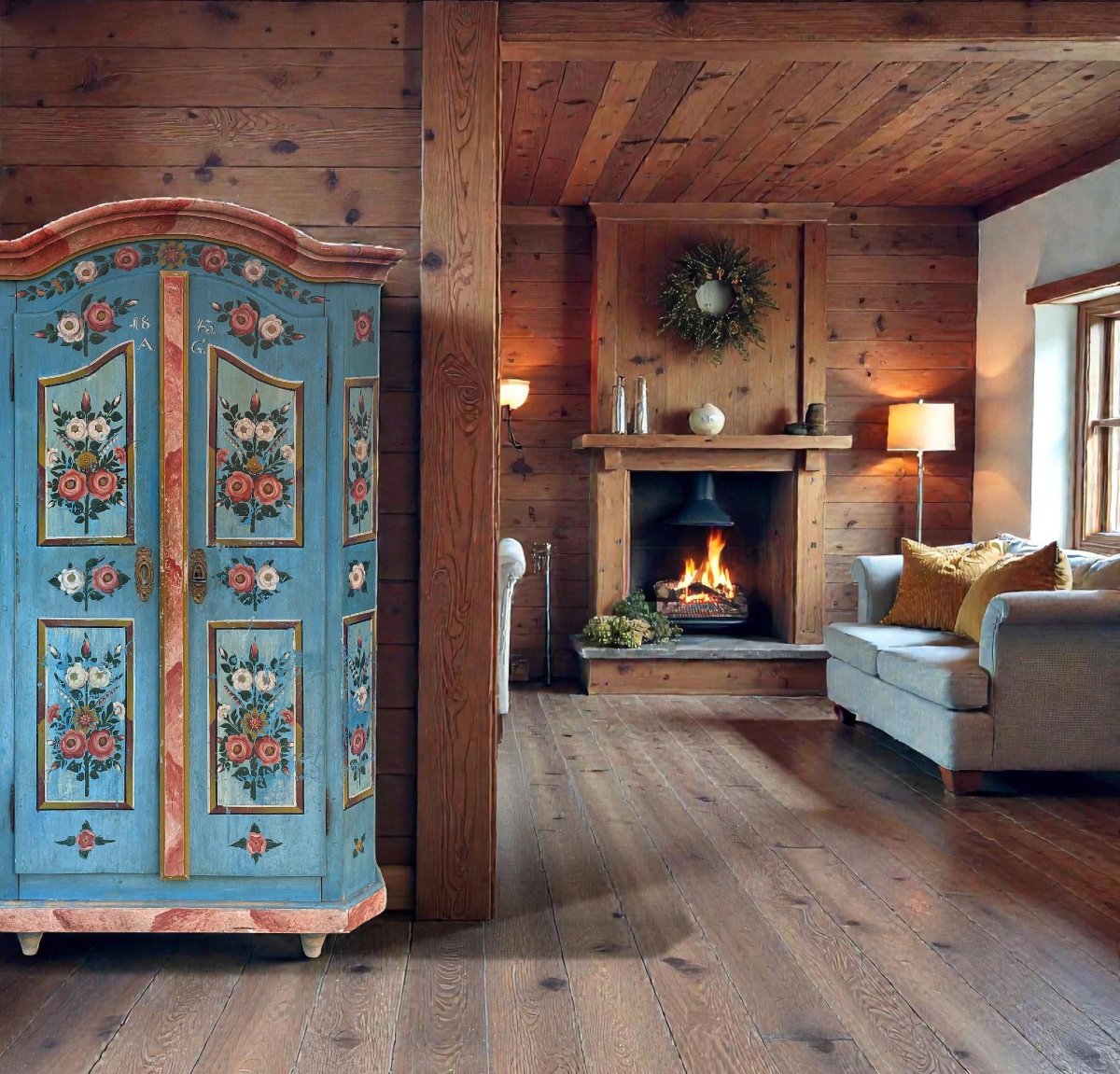 Armadio Dipinto datato 1843-photo-3