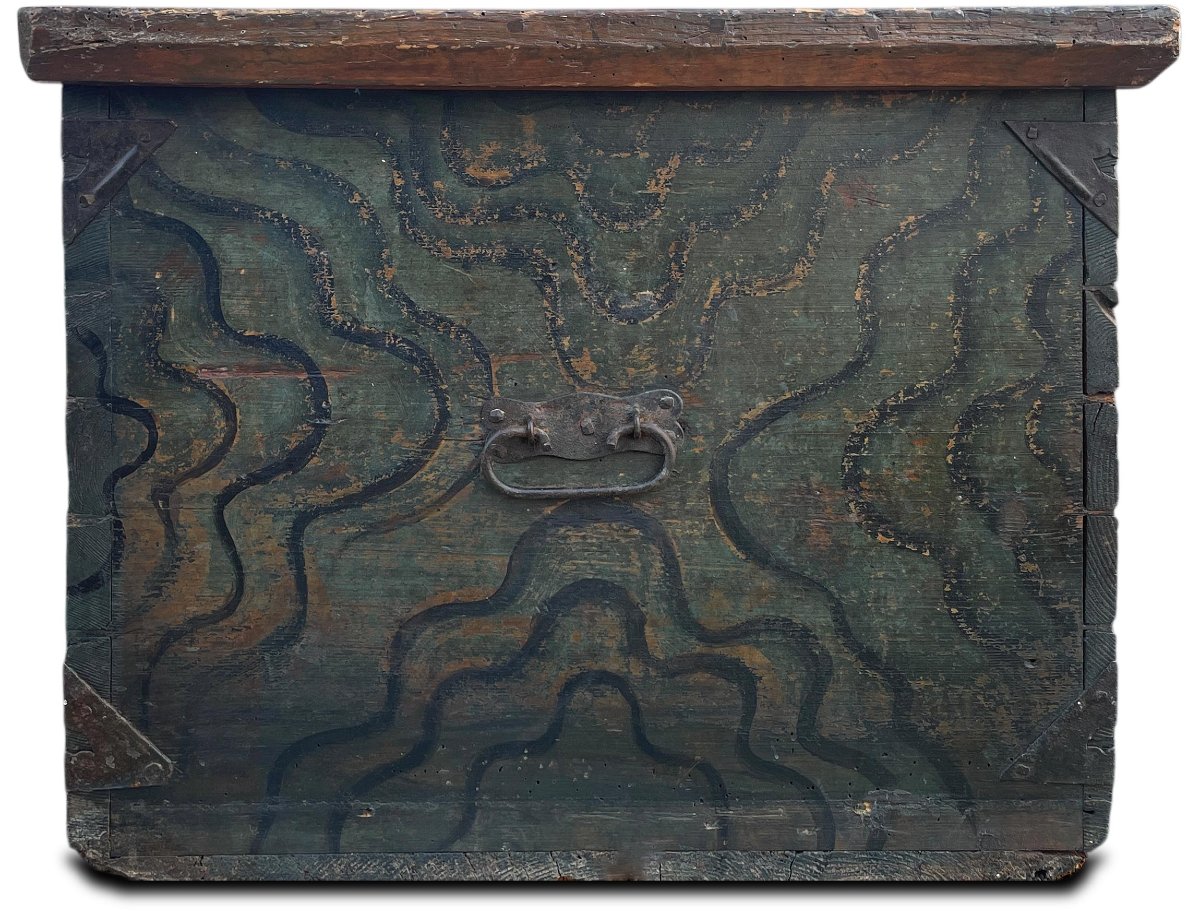 Antica Cassapanca Dipinta con Fiori-photo-1