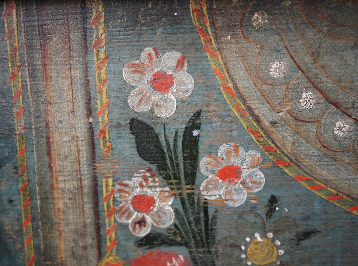 Antica Cassapanca Dipinta con Fiori-photo-4