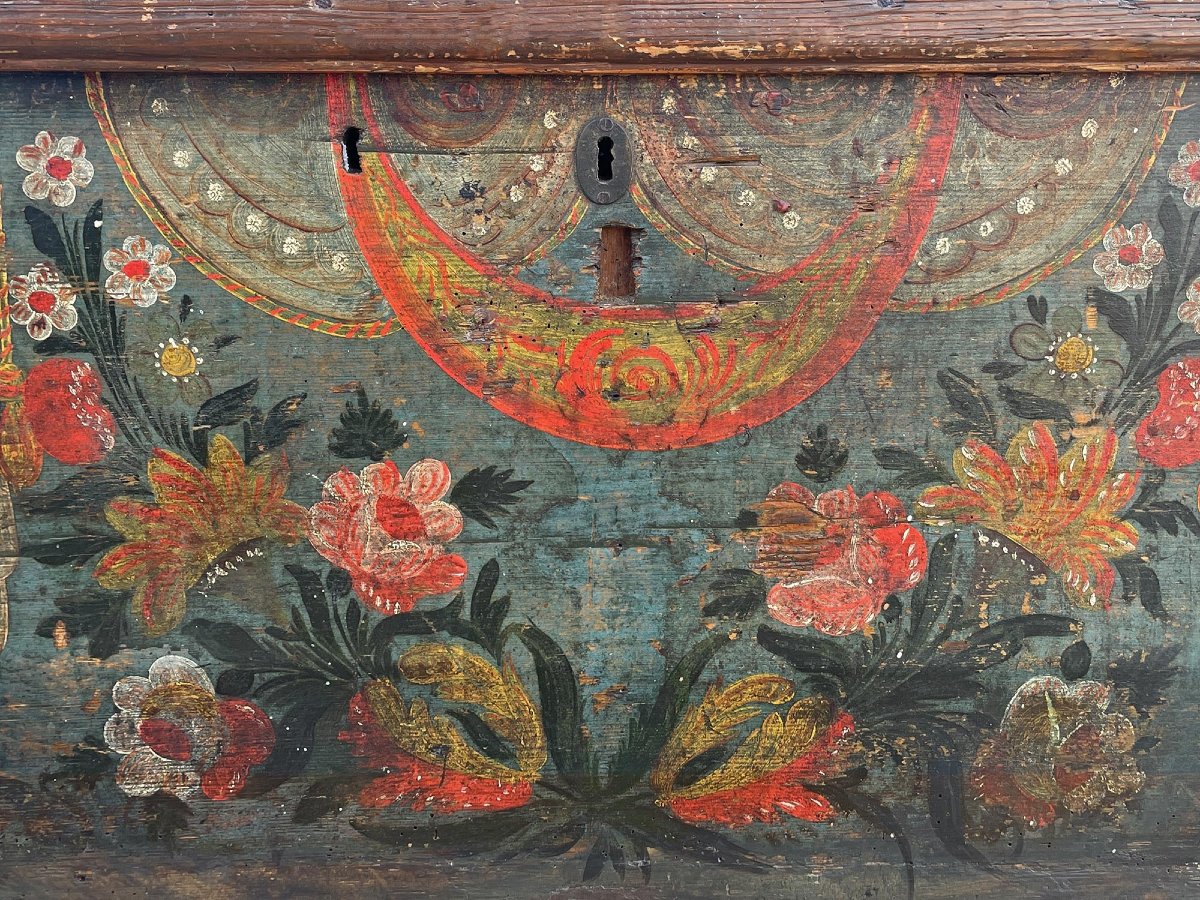 Antica Cassapanca Dipinta con Fiori-photo-7